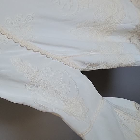 Democracy Boho peasant blouse crochet embroidery flutter sleeve cold shoulder - Picture 6 of 6